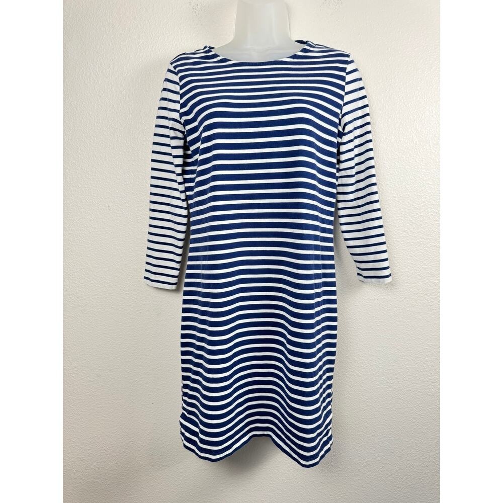 Vineyard Vines Blue White Striped Shift Dress Women's XS Nautical Coastal Cotton